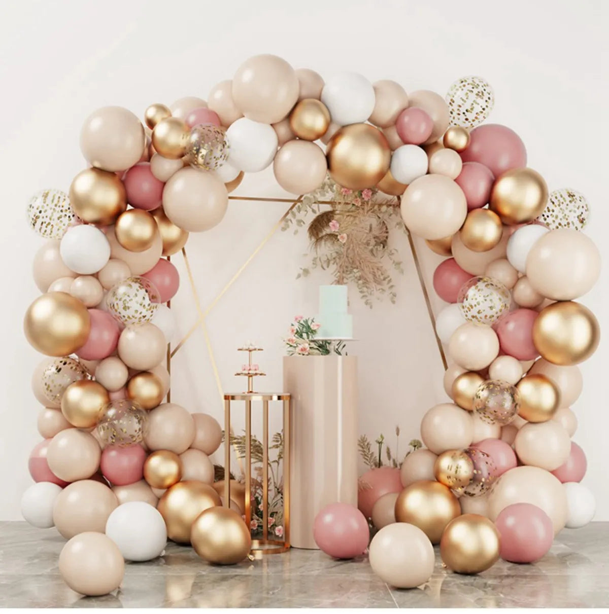 Pink Pastel Macaron Balloons Garland Arch