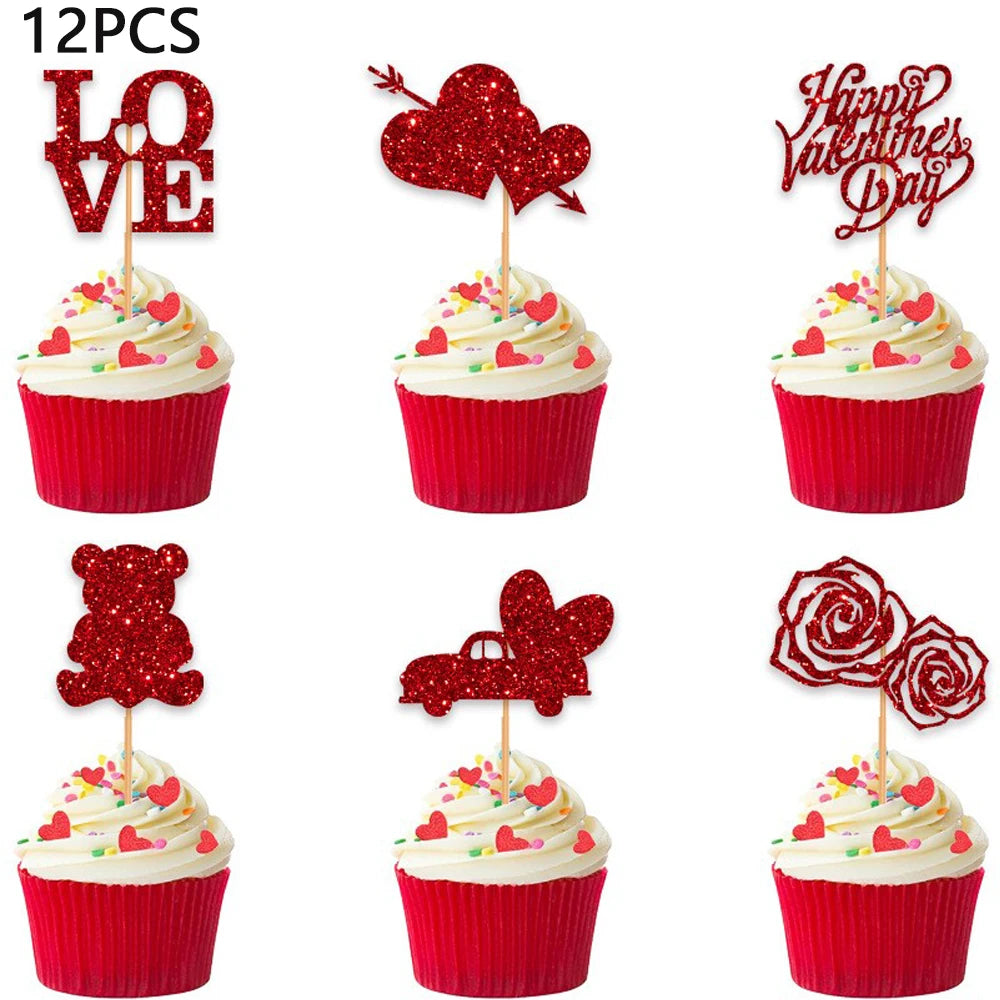 Pink Cake 3D decorations 13pcs