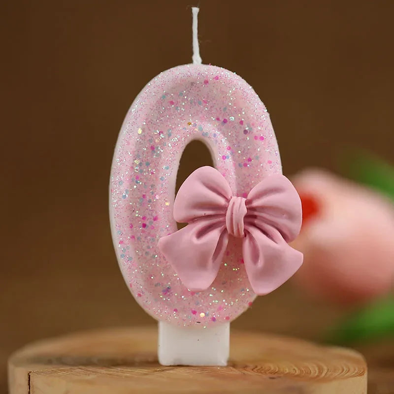 Pink Bow 3D candles