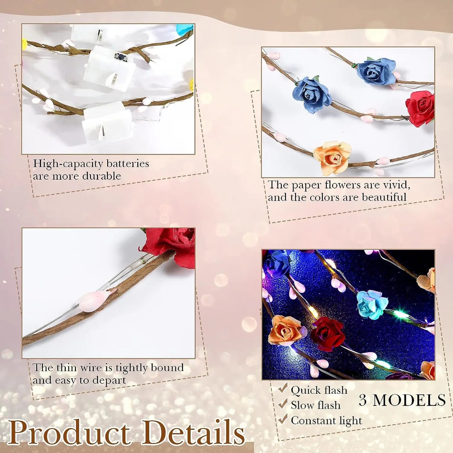 LED Flower headband