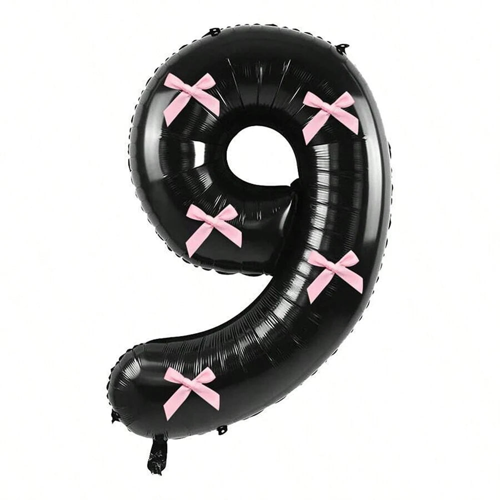 Pink Bow balloons number