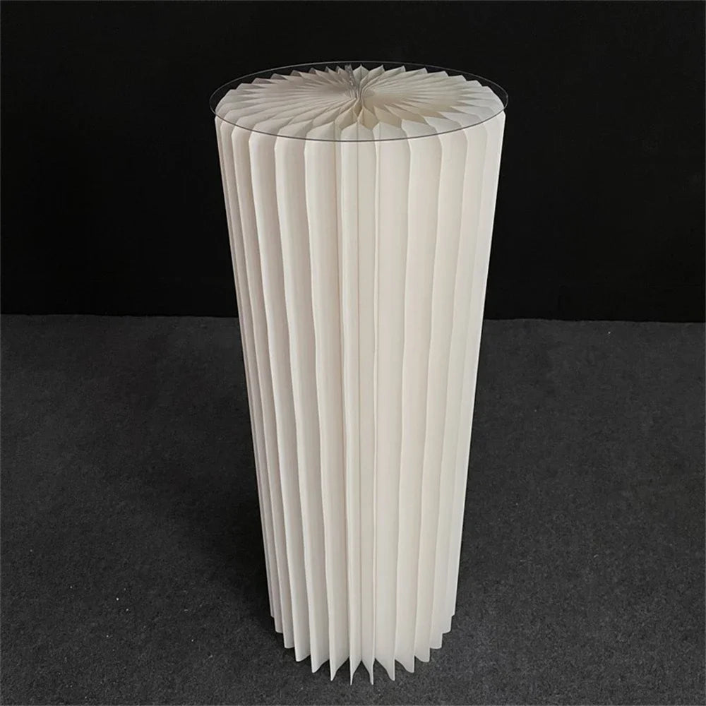 Cylinder folding stand for decoration