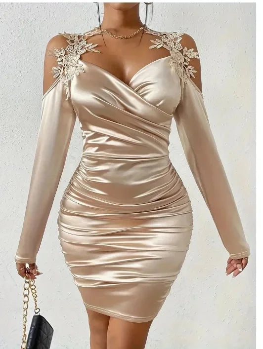 Rama Elegant Lace Pleated Dress