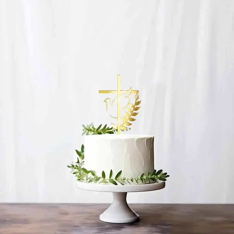Baptism , Christening Communion Cross cake topper (L 10*14.8cm)
