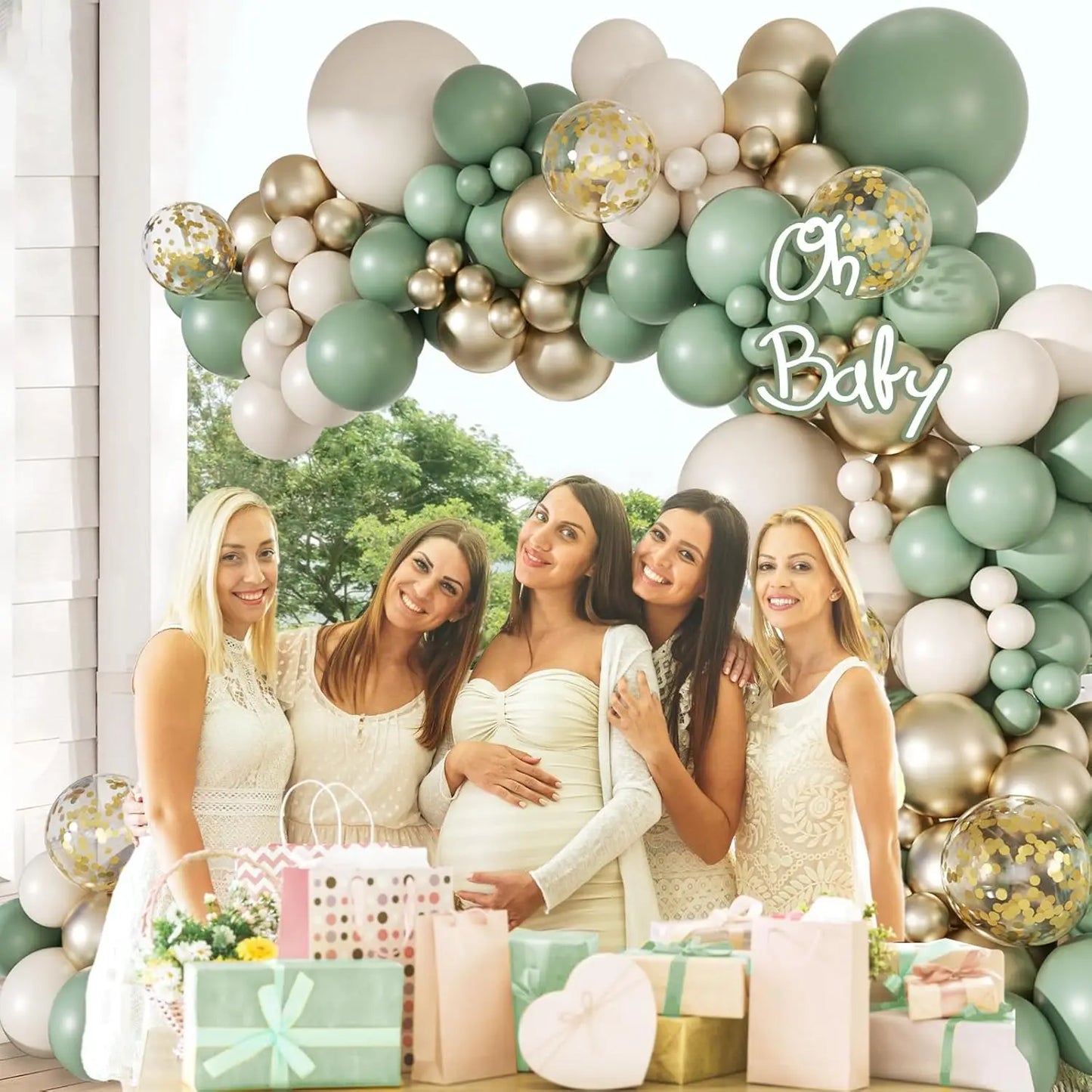 Green & Gold Balloon Arch Kit