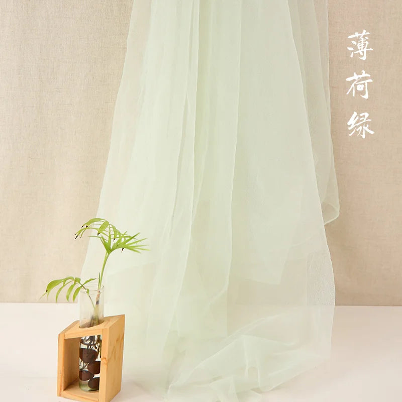 Green soft mesh fabric for decoration