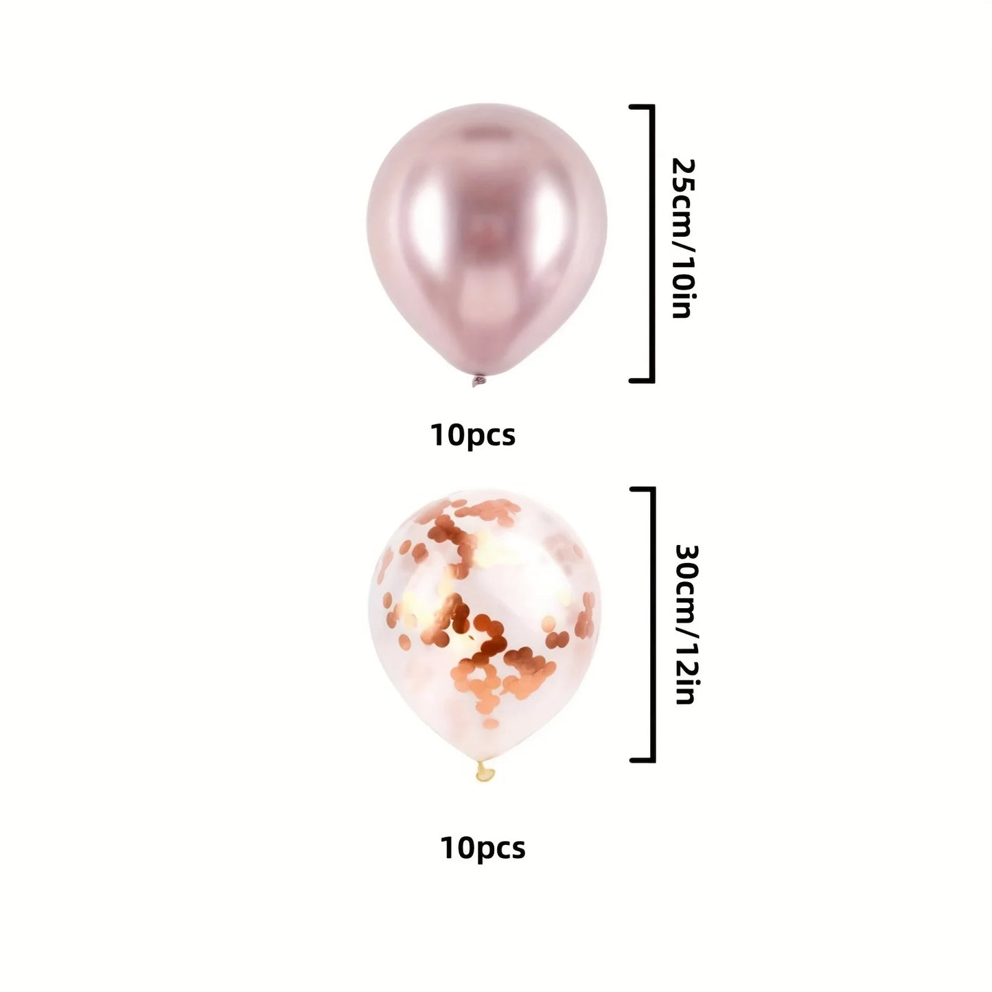 Rose Golden Sequin Balloon Set 20pcs