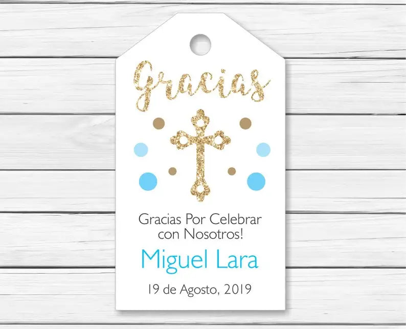 Custom tags Baptism Holly Communion, 100 pieces