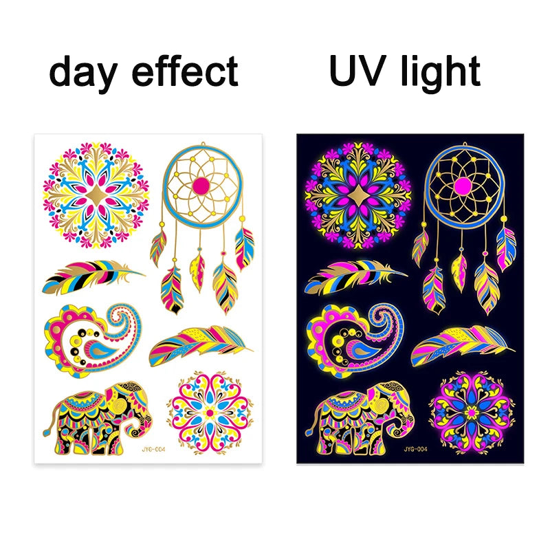 Luminous waterproof tattoos