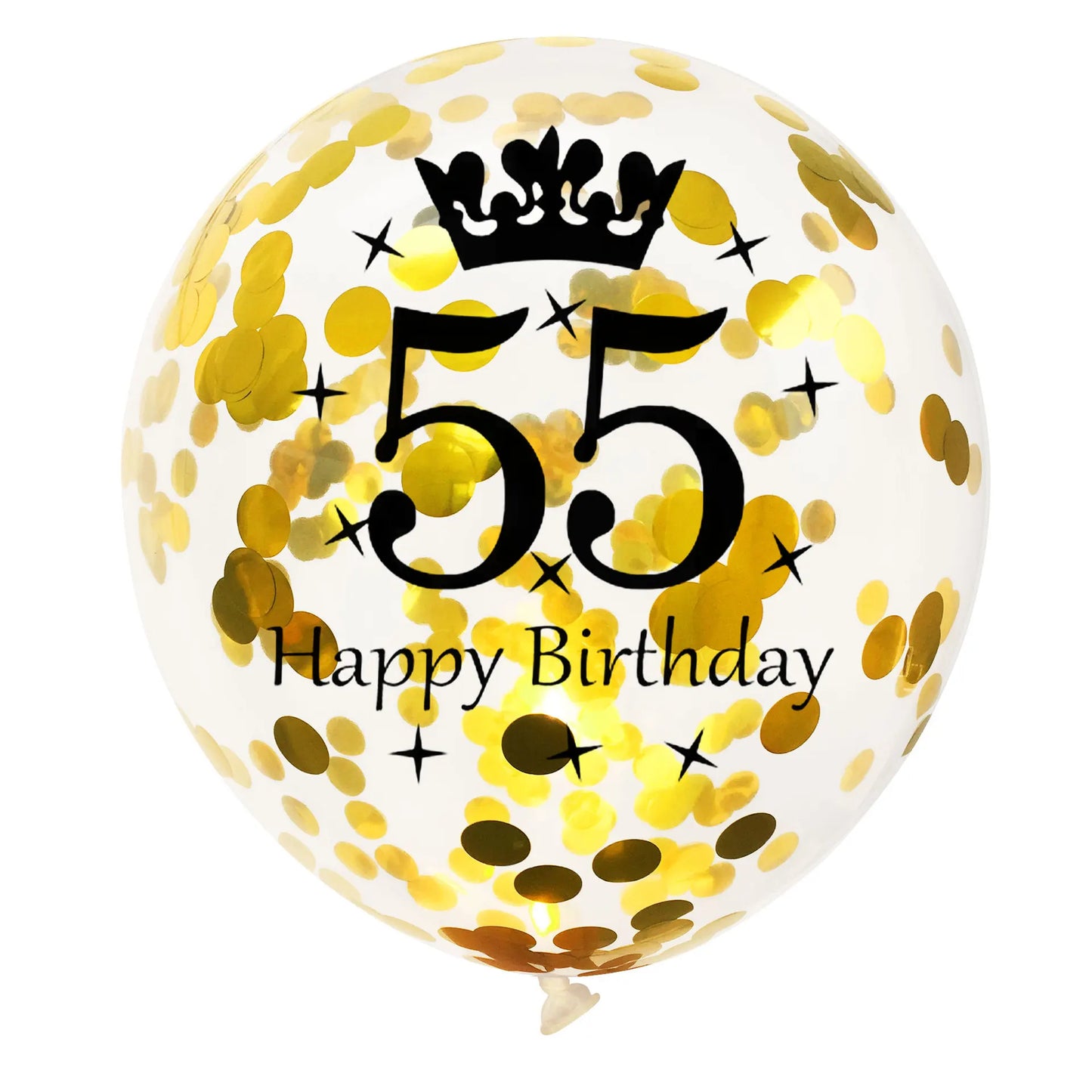 12in Crown Number Confetti Balloons