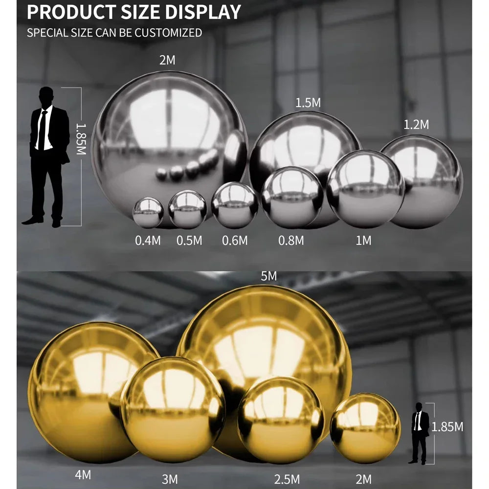 Gold inflatable mirror ball double layer balloon