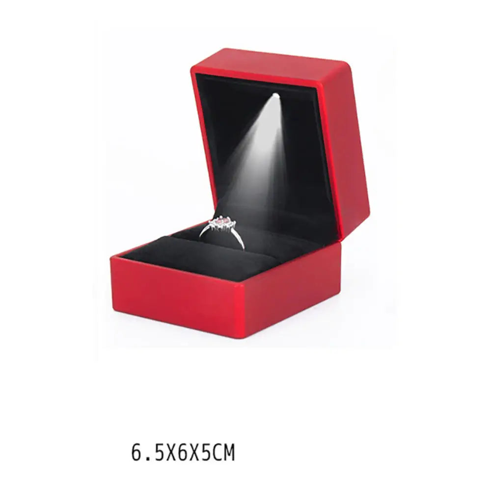 LED Light double rings box for wedding