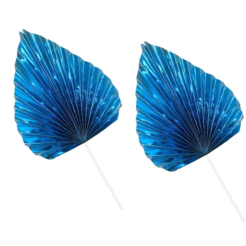 Paper Palm fan cake topper leaf 2Pcs