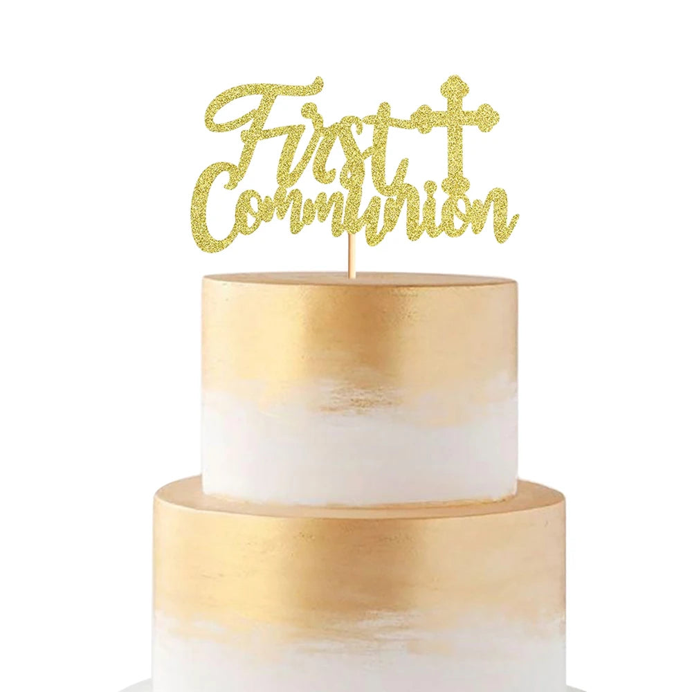 God Bless & Paper cross cake decorations