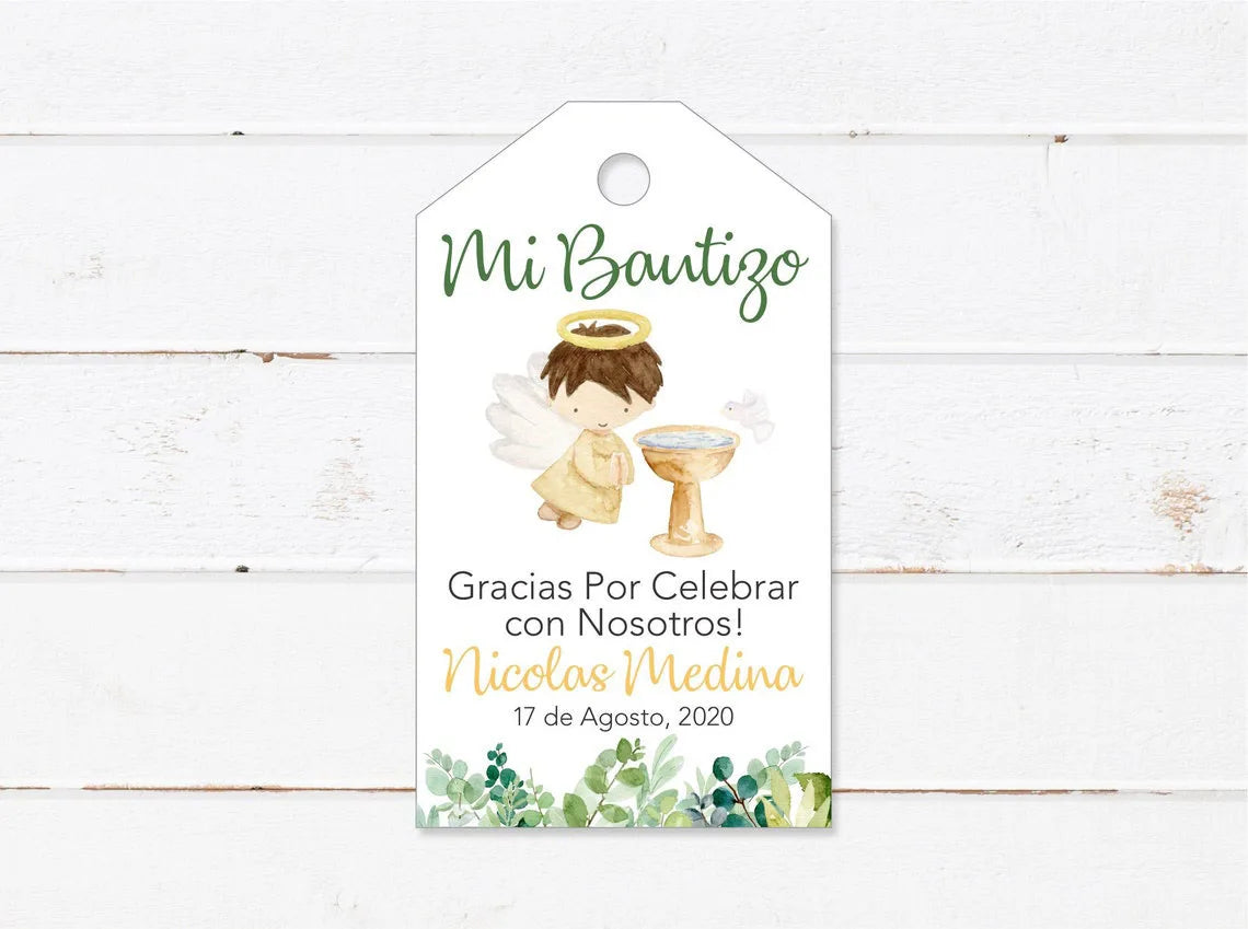 Custom tags Baptism Holly Communion, 100 pieces
