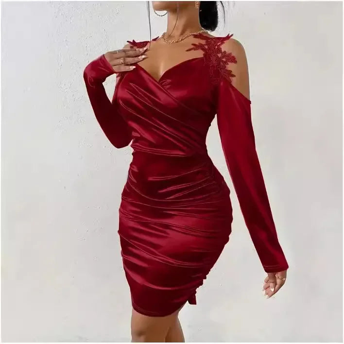 Rama Elegant Lace Pleated Dress