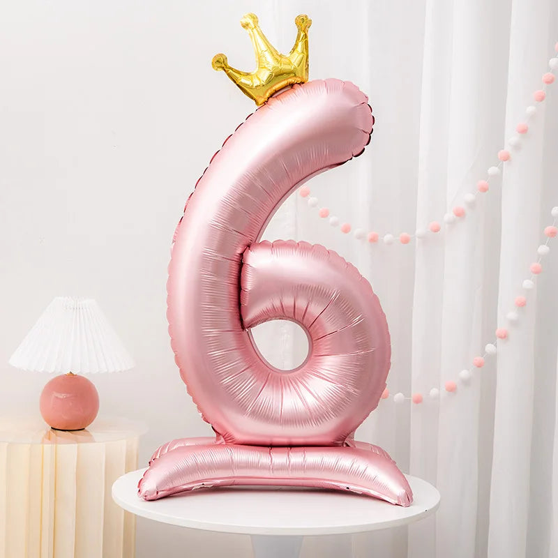 Crown pink foil balloon number 42inch