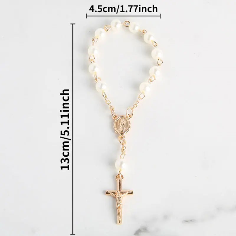Cross Rosary bead bracelet for baptism 10-100pcs