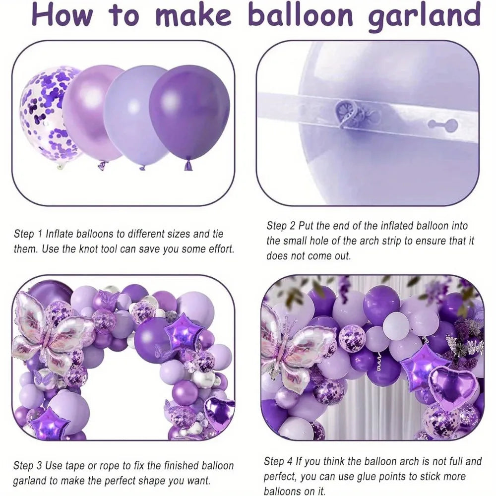 Purple balloon set 126pcs