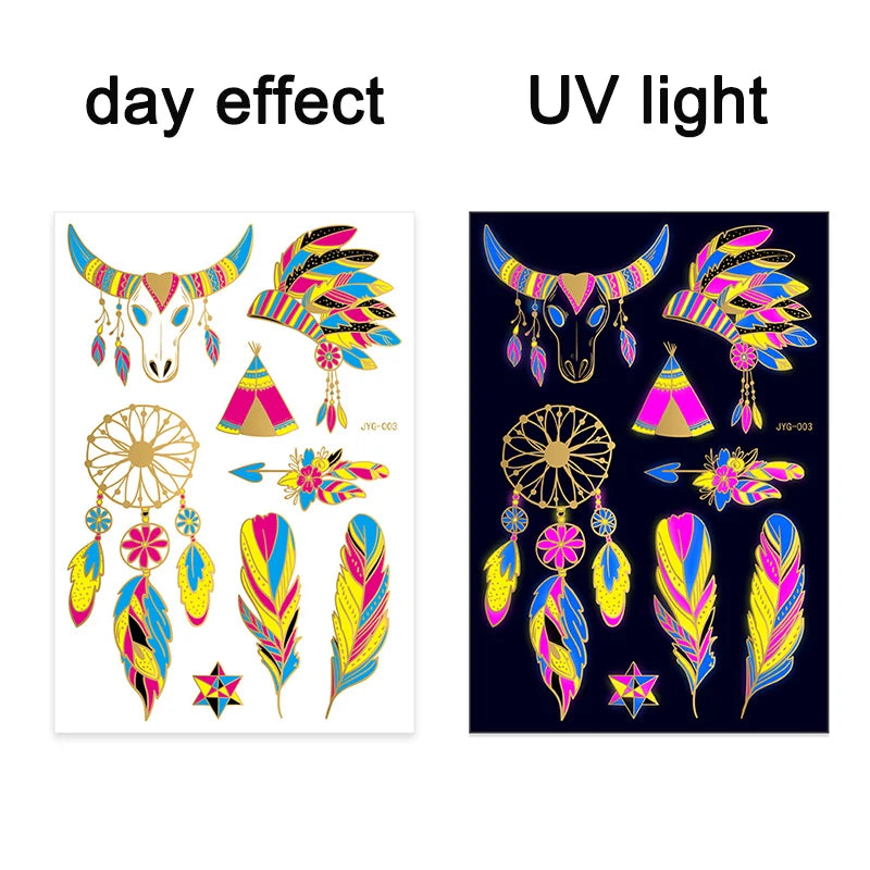 Luminous waterproof tattoos
