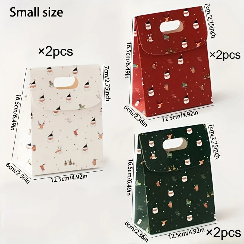 6/12pcs Festive Christmas Bags