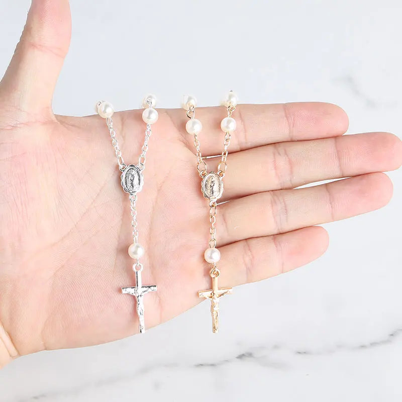 Cross Rosary bead bracelet for baptism 10-100pcs