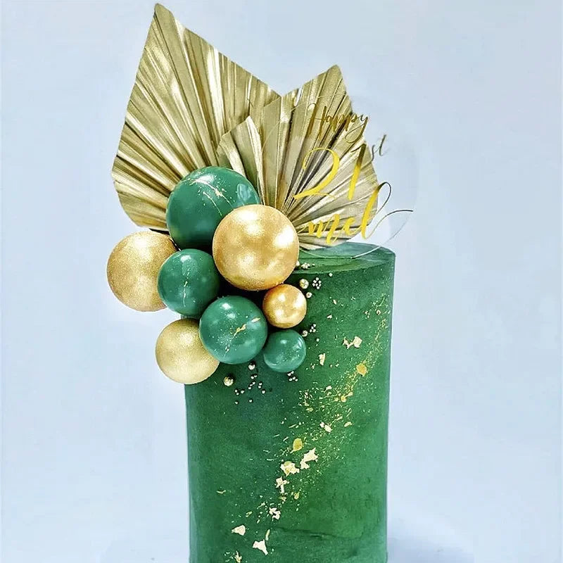 Paper folding fan cake topper gold leaf
