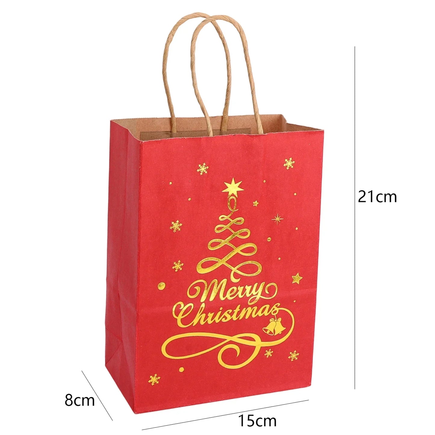 Kraft Christmas Gift Bags – 1/15PCS