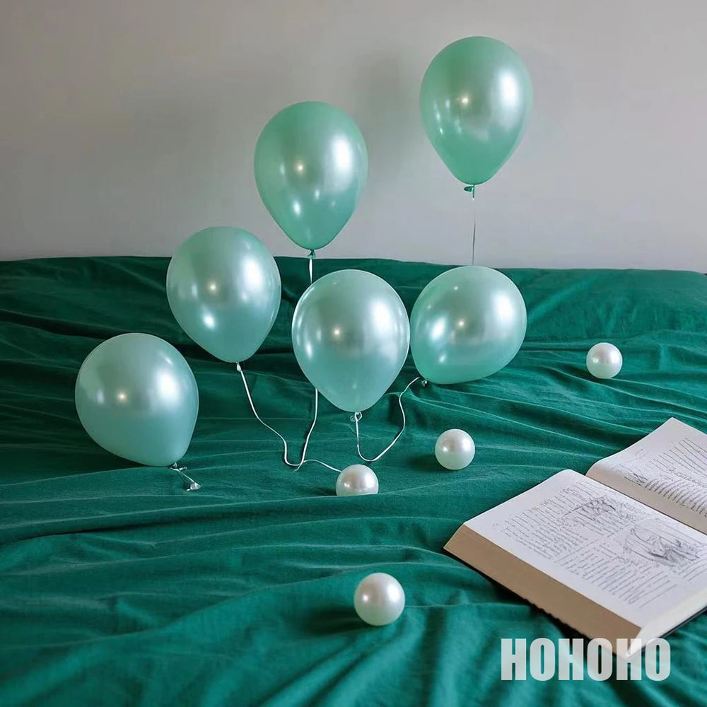 Shiny Pearl Balloons – Pink, Blue & White (5/10/12in)