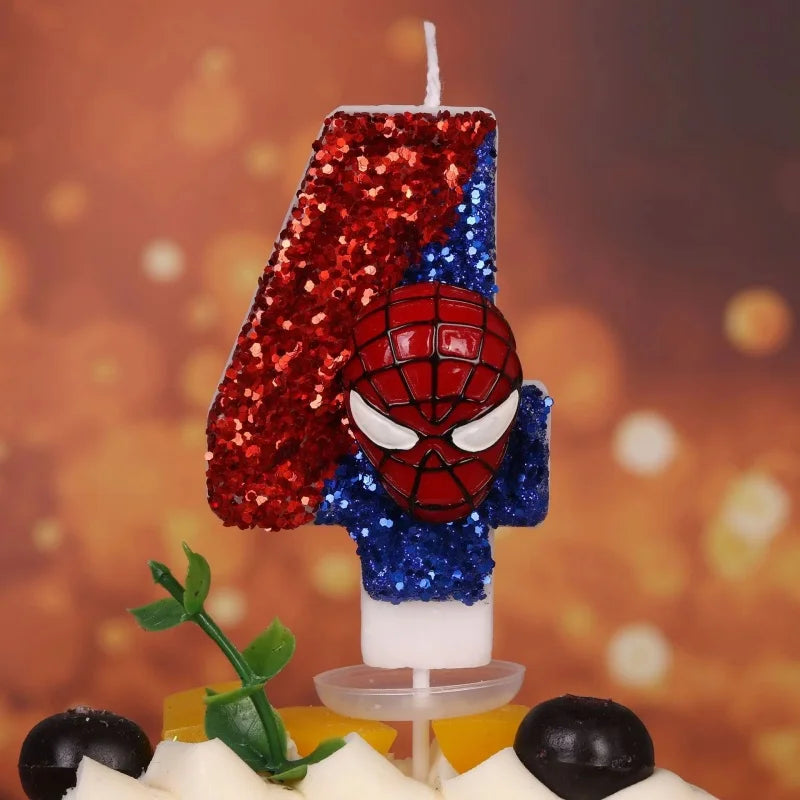 Spider-Man candles 0-9