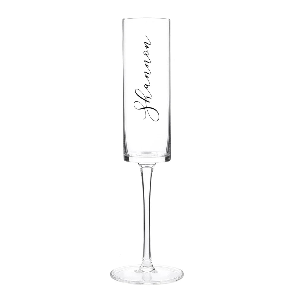Custom Laser engraving name Champagne flute