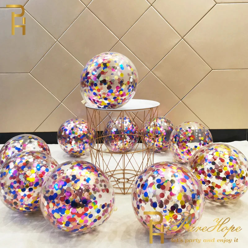 10/20PCS Star Confetti Latex Balloons