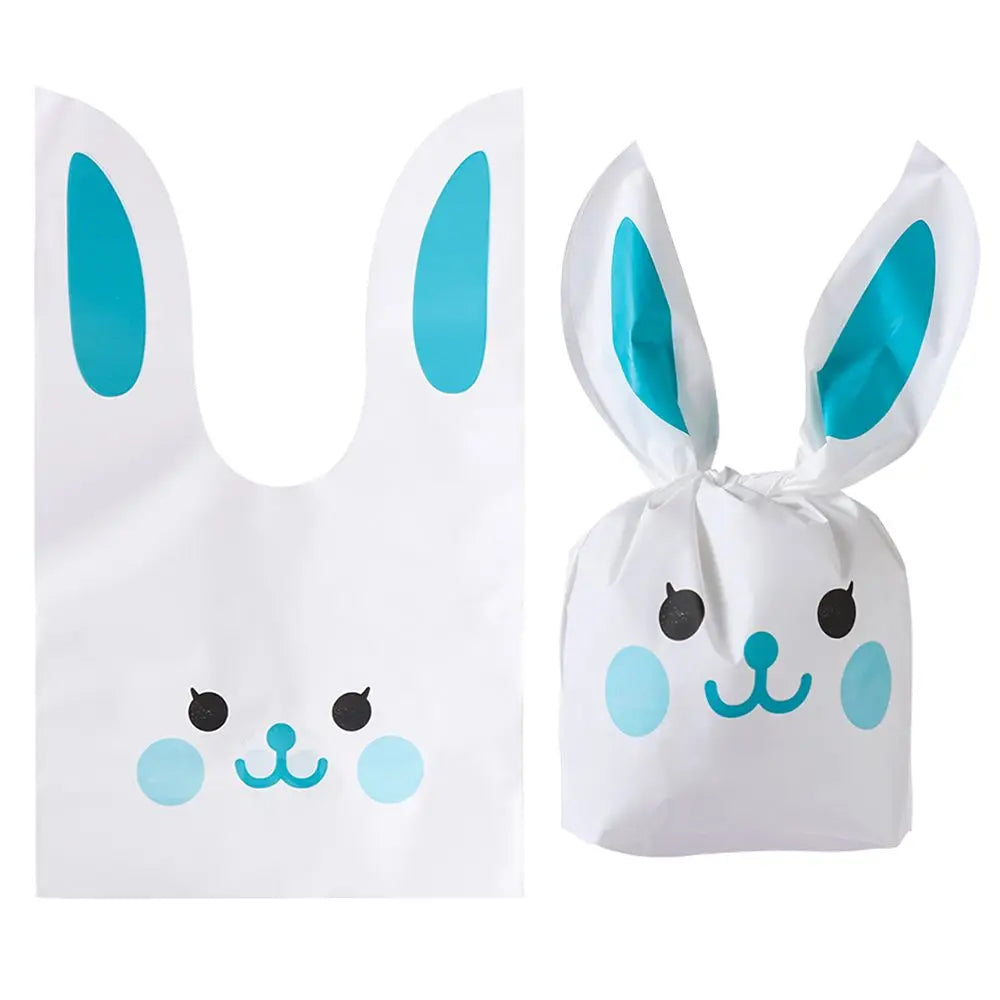 10PCS Easter Rabbit Candy Biscuit Gifts Bag Easter Bunny Ear Cookie Bags Package Pocket Event Party Supplies Snack Decoration