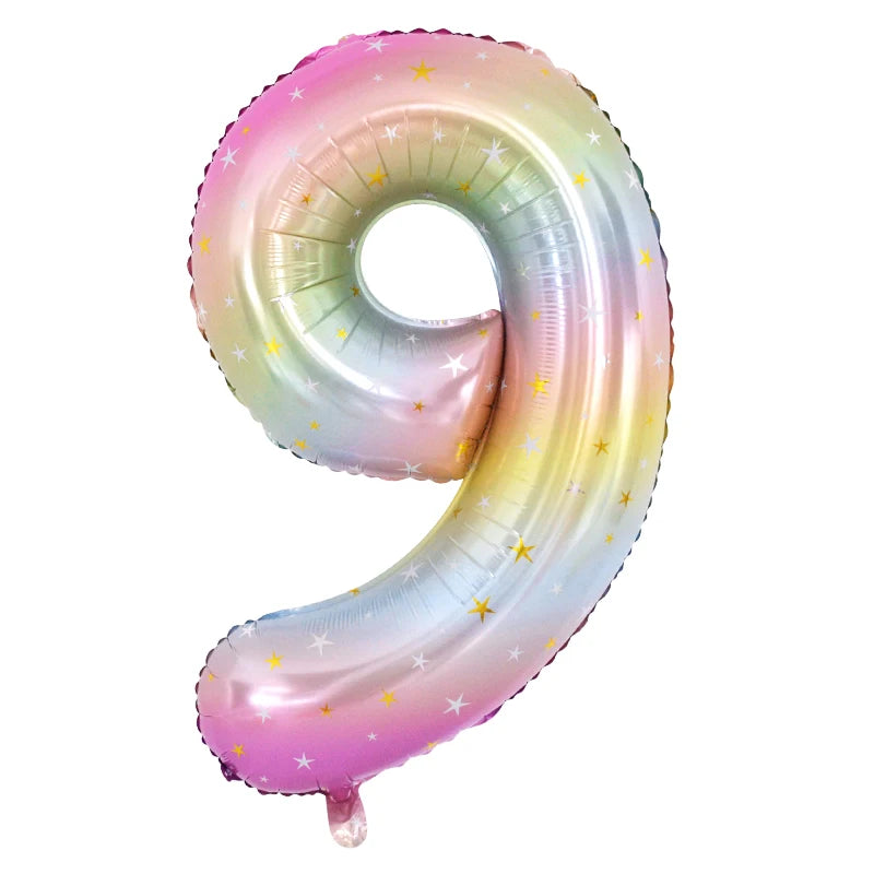 Rainbow Unicorn balloon number foil 40inch
