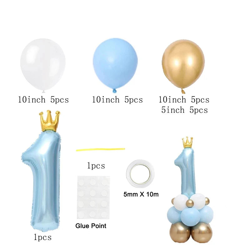 Crown number Foil balloons 1st