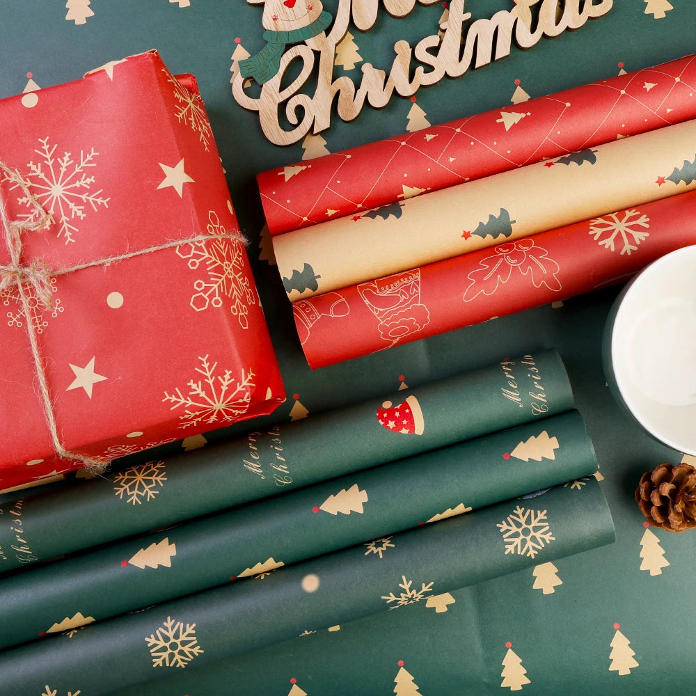 10/1PCS Christmas Kraft Wrap
