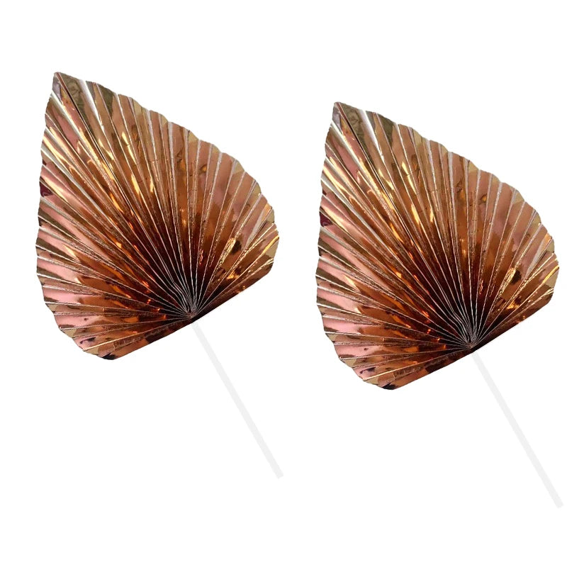 Paper Palm fan cake topper leaf 2Pcs