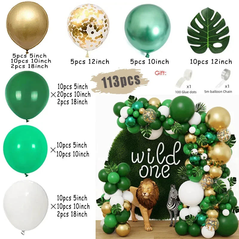 Jungle Safari Green Balloon Arch Kit