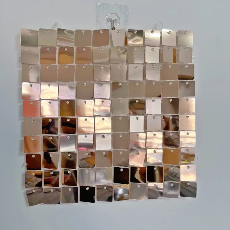 Shimmer Gold Sequin Wall Backdrop – 24pcs