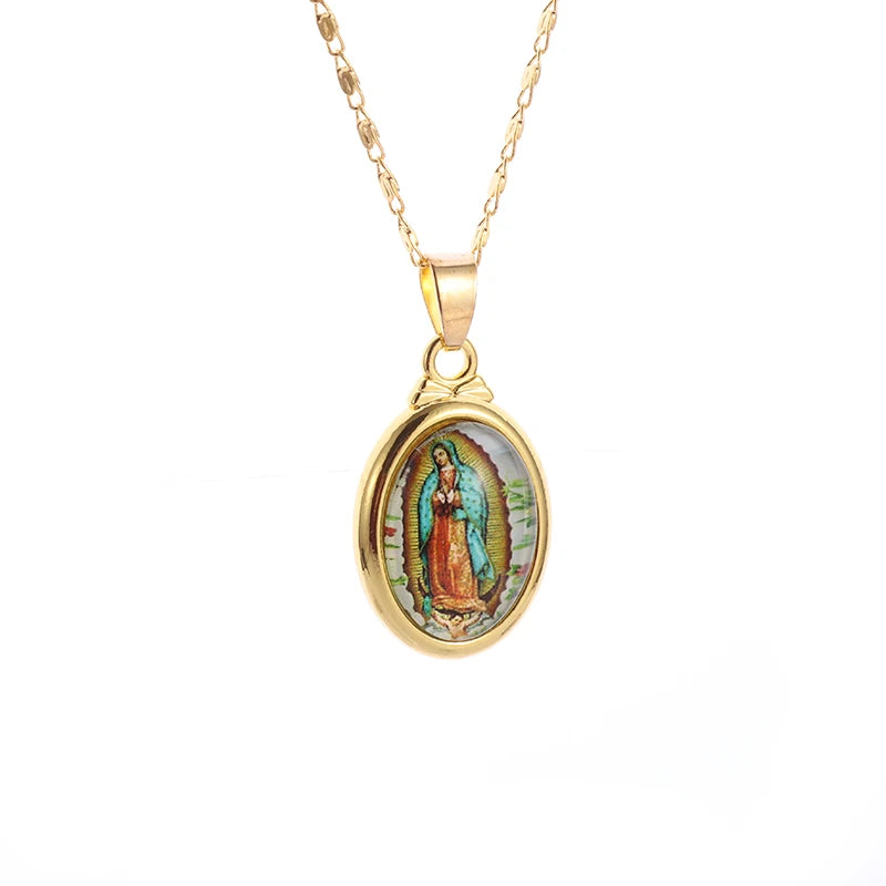 Catholic virgin Mary pendant necklace