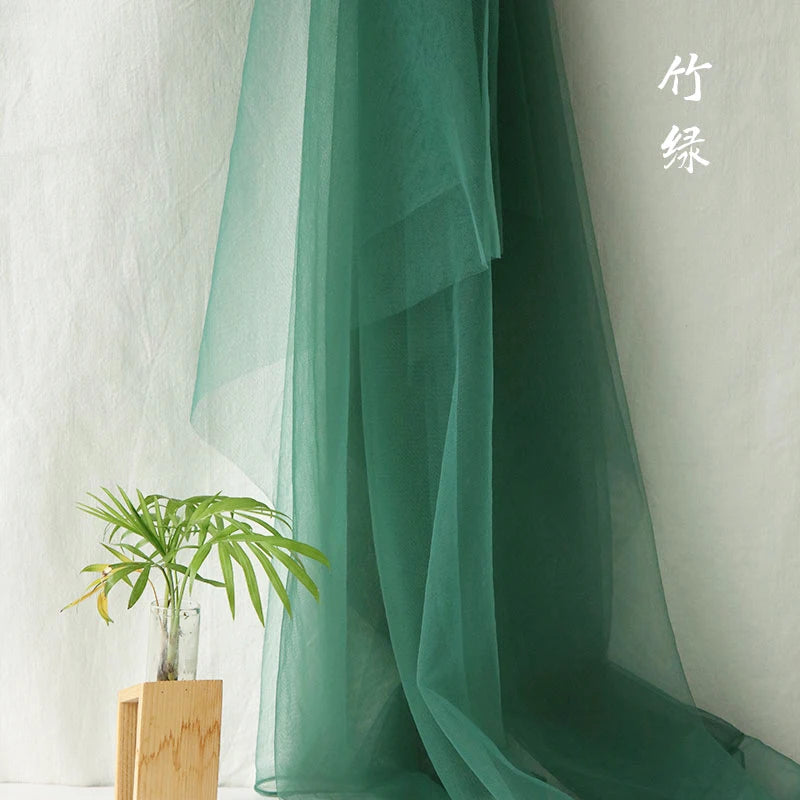 Green soft mesh fabric for decoration