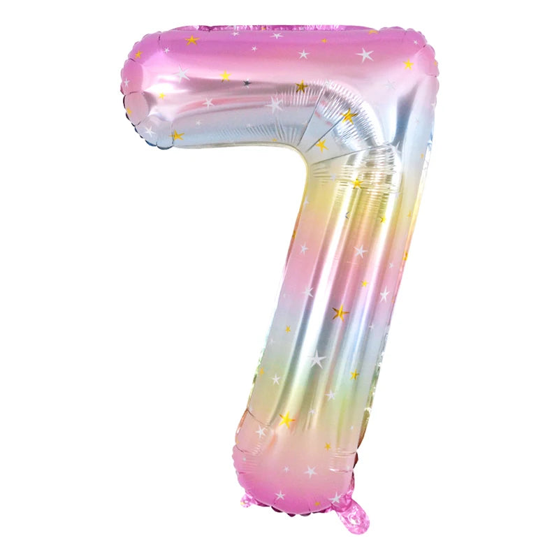 Rainbow Unicorn balloon number foil 40inch