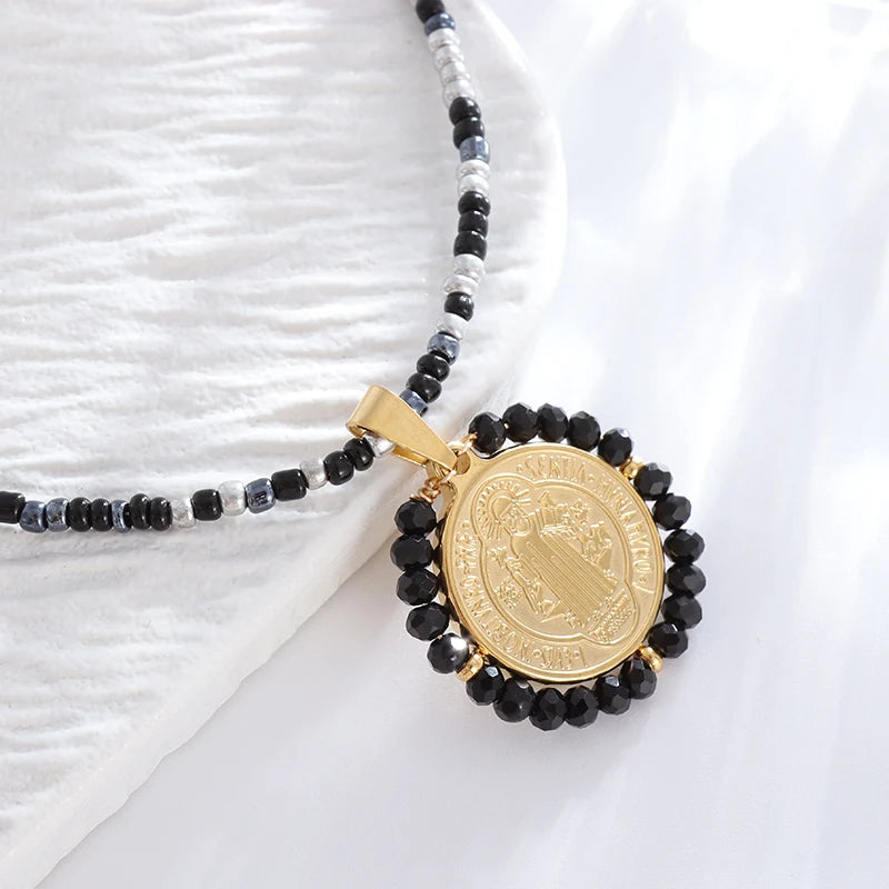 Catholic virgin Mary pendant necklace