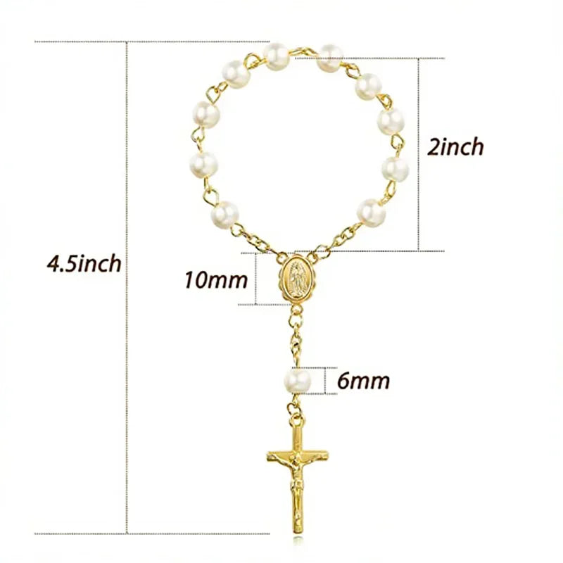 Cross Rosary Bracelets for Baptism and Confirmation 5pcs