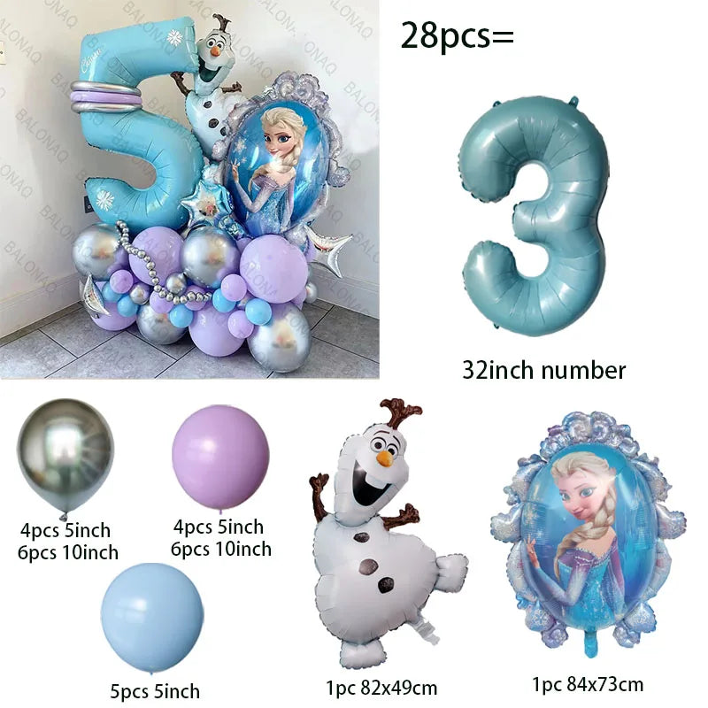 Elsa Princess Frozen Foil Balloons 28pcs