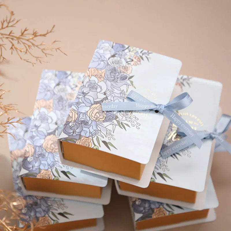 Book shape gift packaging box with ribbon 5pcs