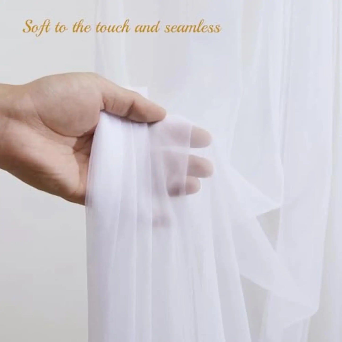 Tulle backdrop curtains, sheer 1 Set/2