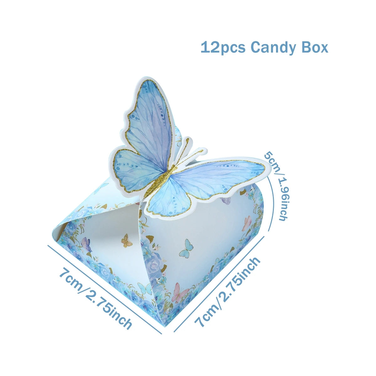Candy gift box purple pink Butterfly 12pcs