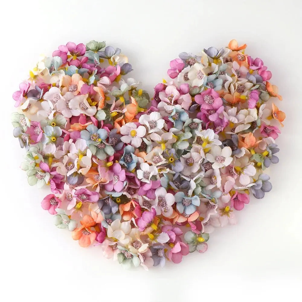 Mini flowers heads Silk for decoration and accessories 50PCs