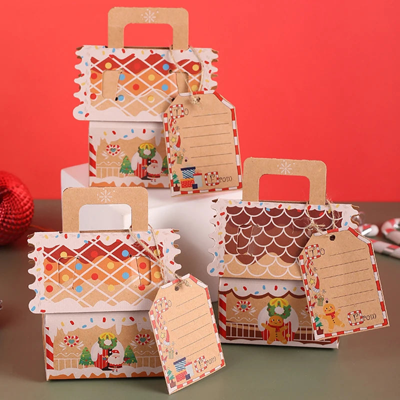 Xmas Party Gift Boxes – 5/10pcs Gingerbread & Snowman”
